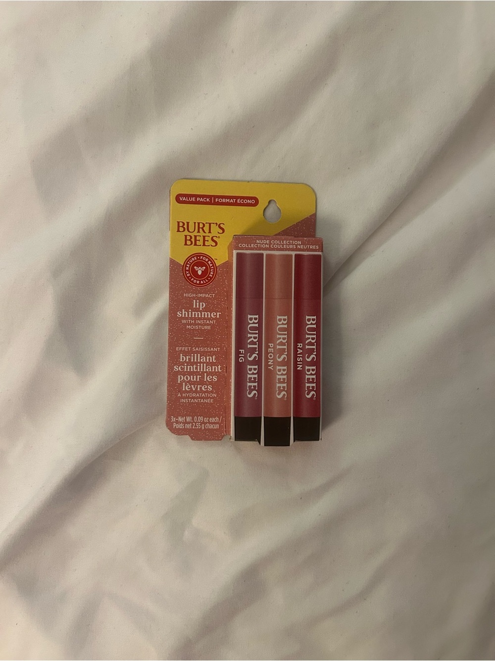 5/25$ item 🍓 NEW Burt's Bees Lip Shimmer 3-Pack Nude Collection